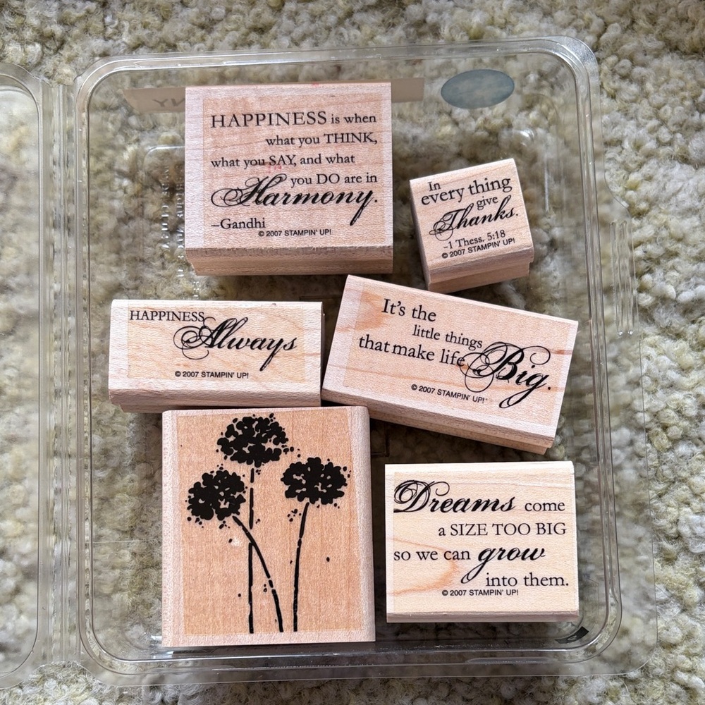 Stampin' Up! Wooden Stamp Set - Natural and Black Designs